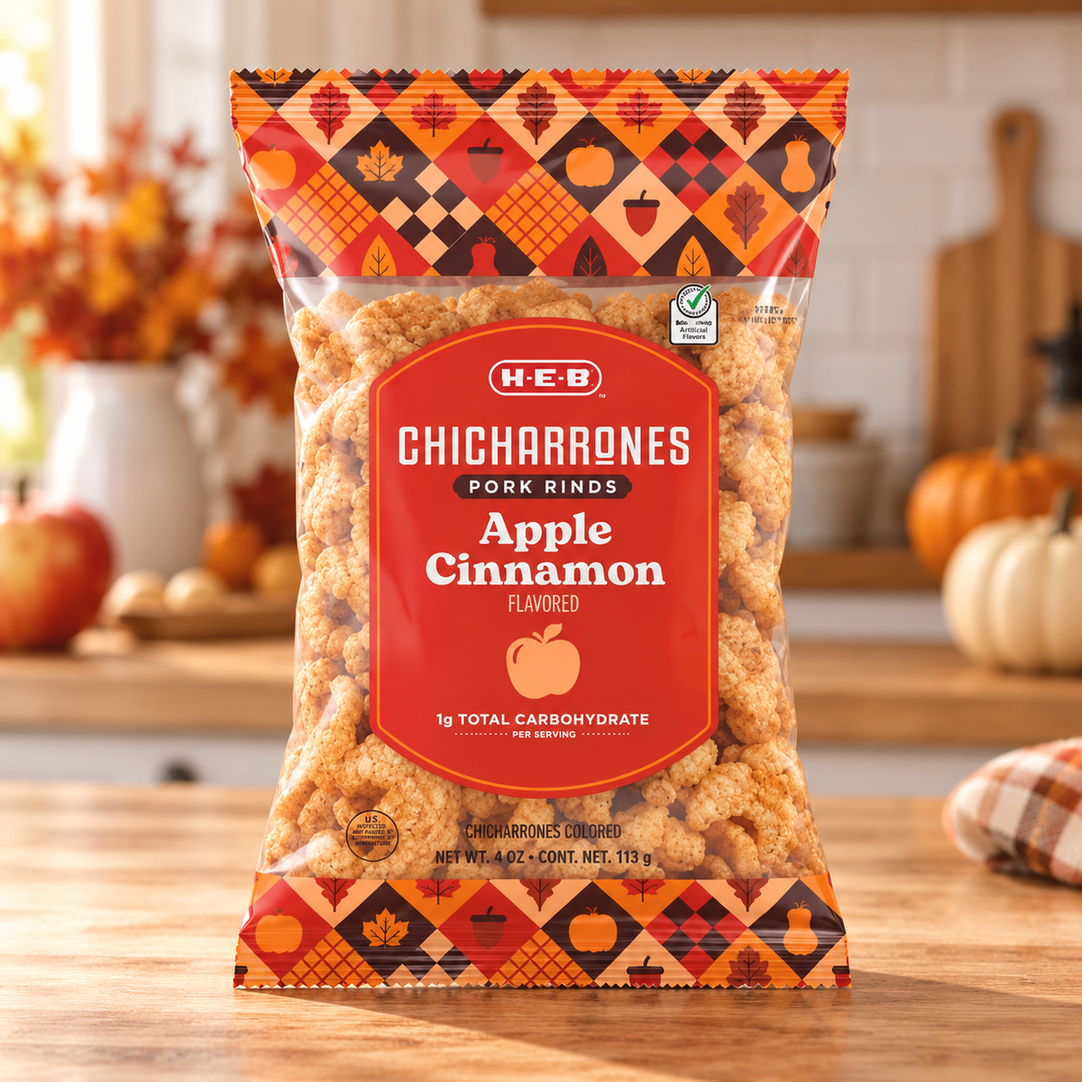 H‑E‑B Chicharrones Pork Rinds - Apple Cinnamon