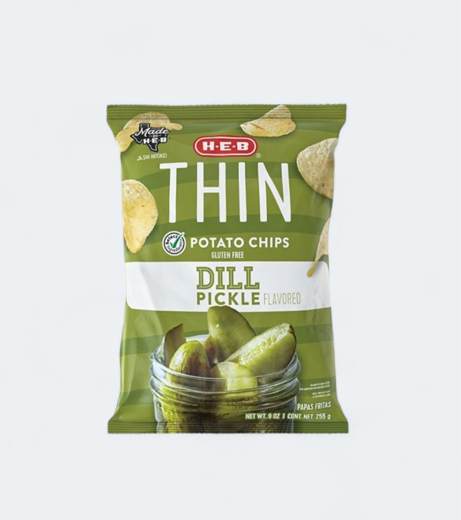 H-E-B Thin Dill Pickle Potato Chips