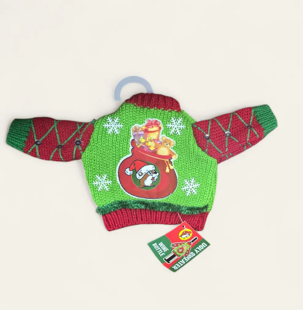 Buc-ee's Ugly Sweater - Wine Bottle Cover - Texan Temptations