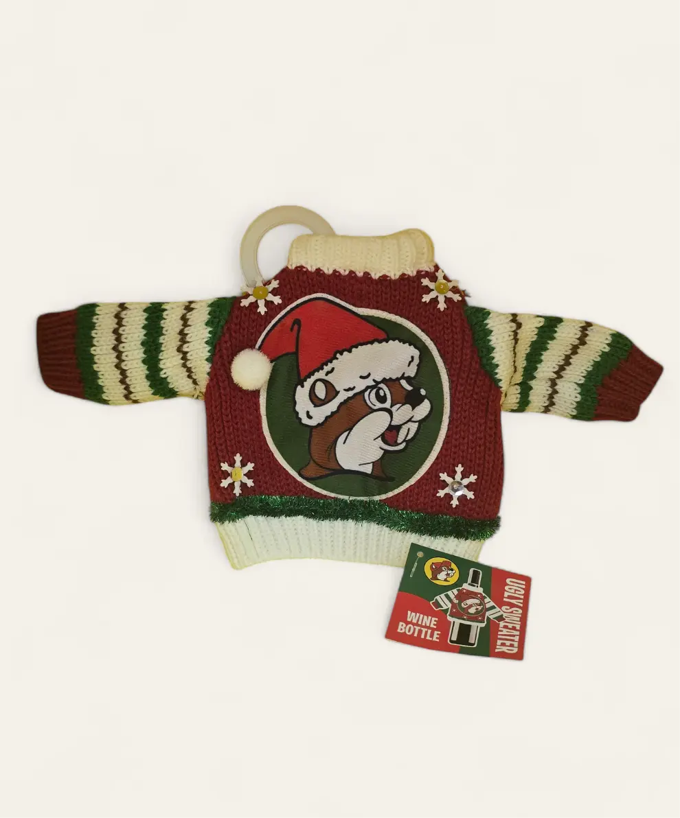 Buc-ee's Ugly Sweater - Wine Bottle Cover - Texan Temptations