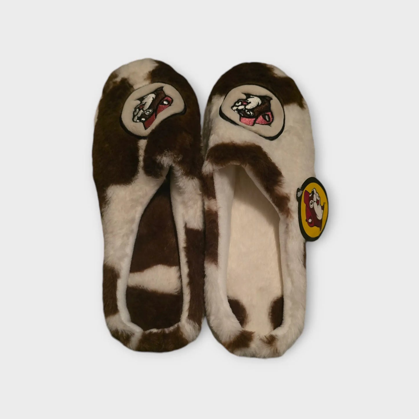Buc-ee's Cow Print Slippers - Texan Temptations