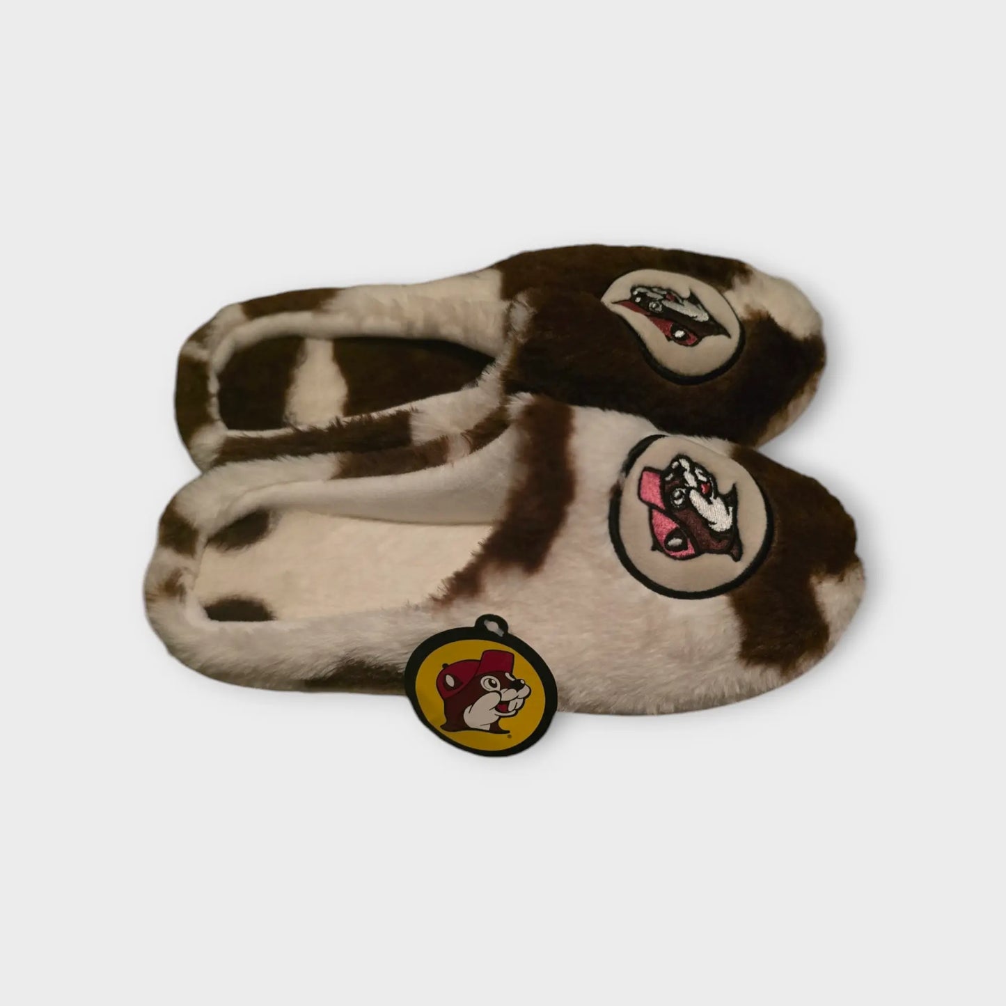 Buc-ee's Cow Print Slippers - Texan Temptations