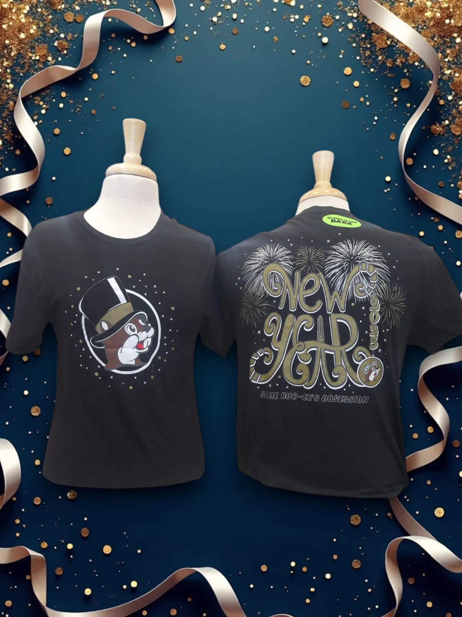 Buc-ee's 2025 Glow In the Dark New Year's Tee - Texan Temptations