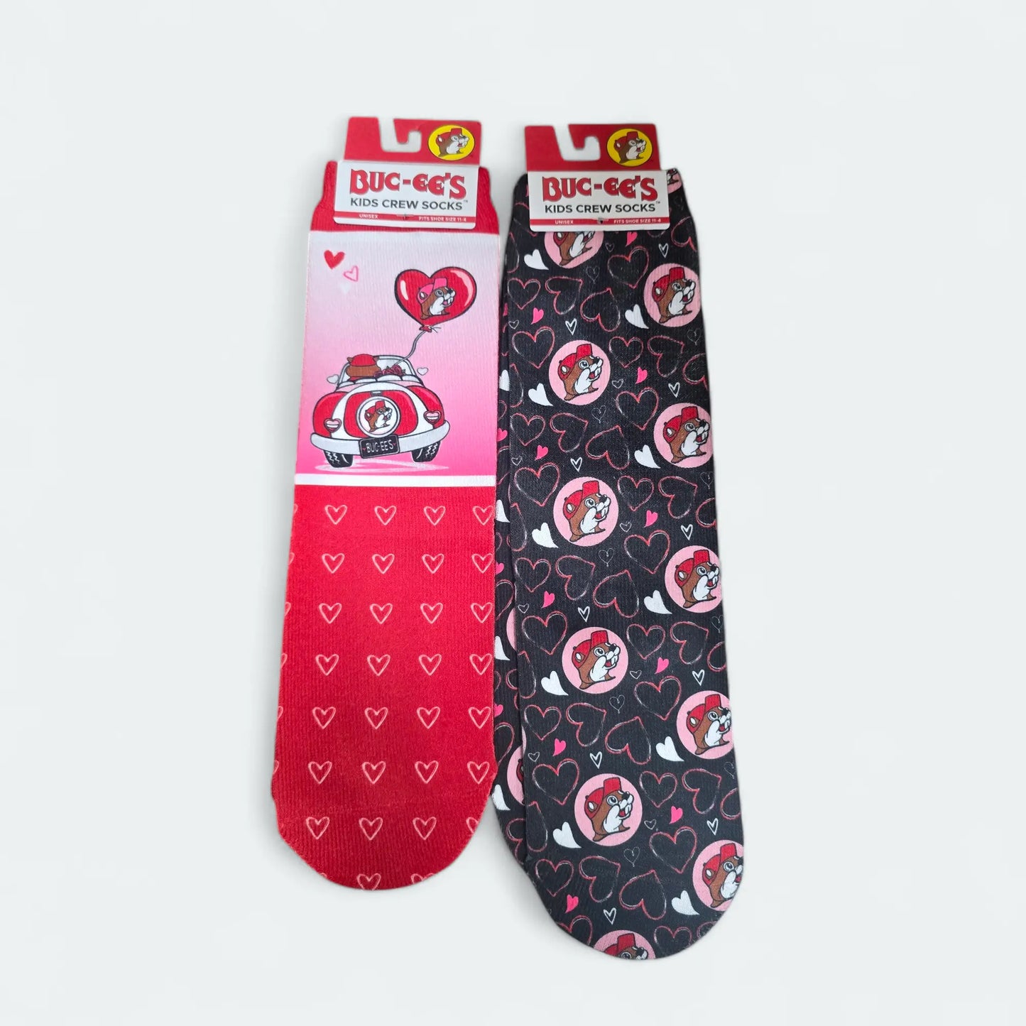 Buc-ee's Valentine's Kids Crew Socks - Texan Temptations