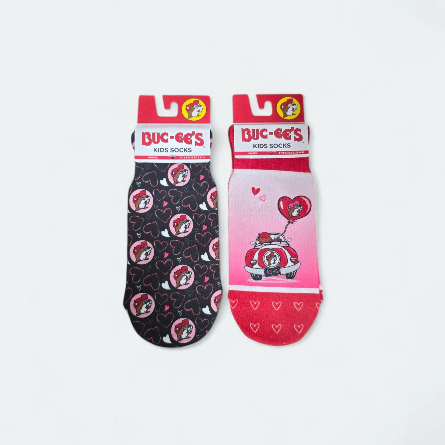 Buc-ee's Valentine's Kids Socks - Texan Temptations
