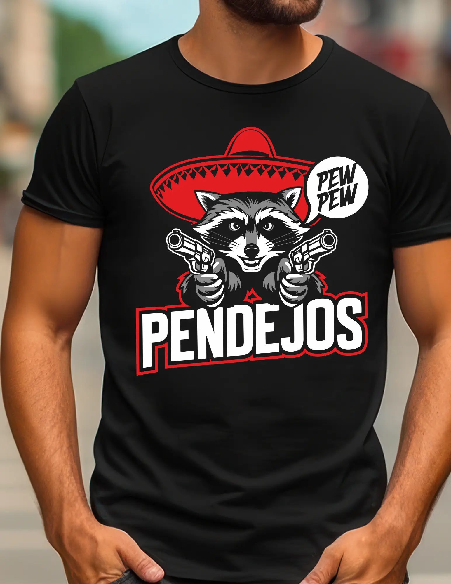 Pew Pew Racoon T-Shirt ALL HAT NO CATTLE