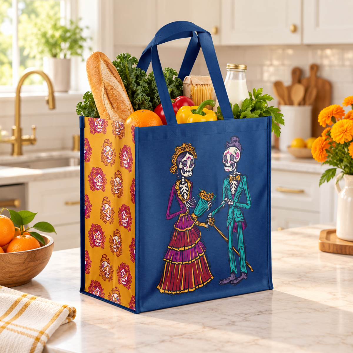 H-E-B Destination Holiday Catrina & Catrin Day of the Dead Reusable Bag