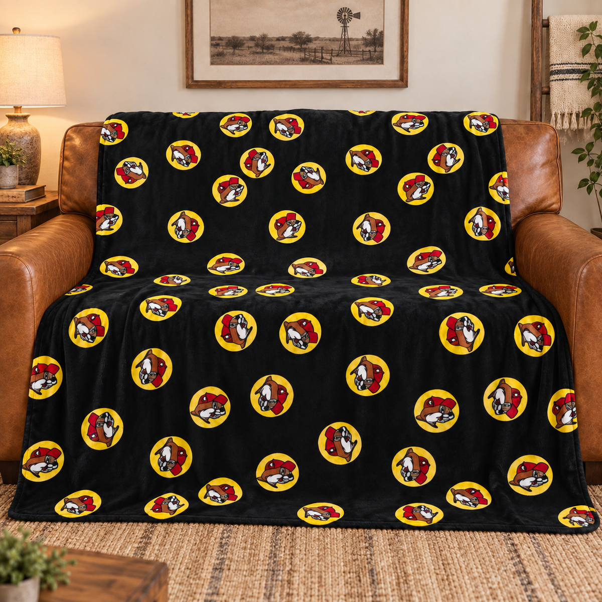 Buc-ee's Classic Beaver Logo Blanket