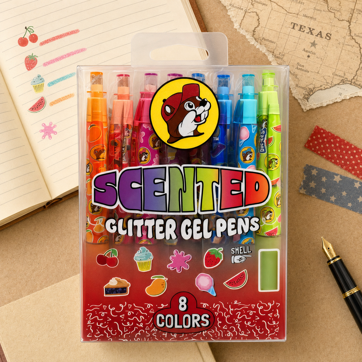Buc-ee's Scented Glitter Pens