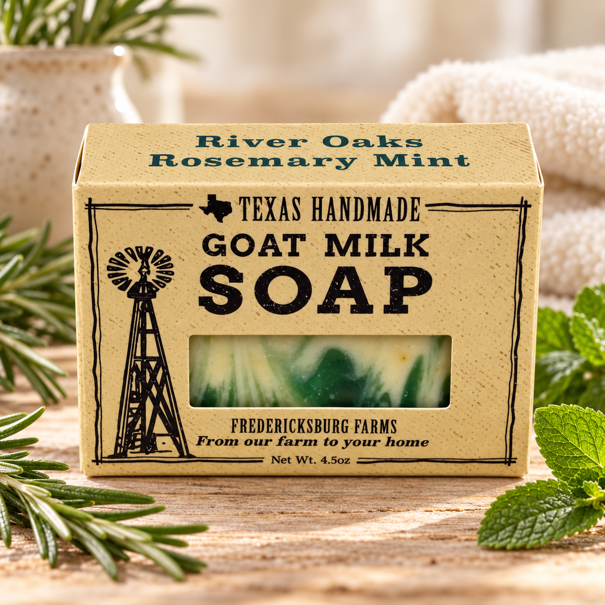Fredericksburg Farms - Rosemary Mint Milk Bar Soap