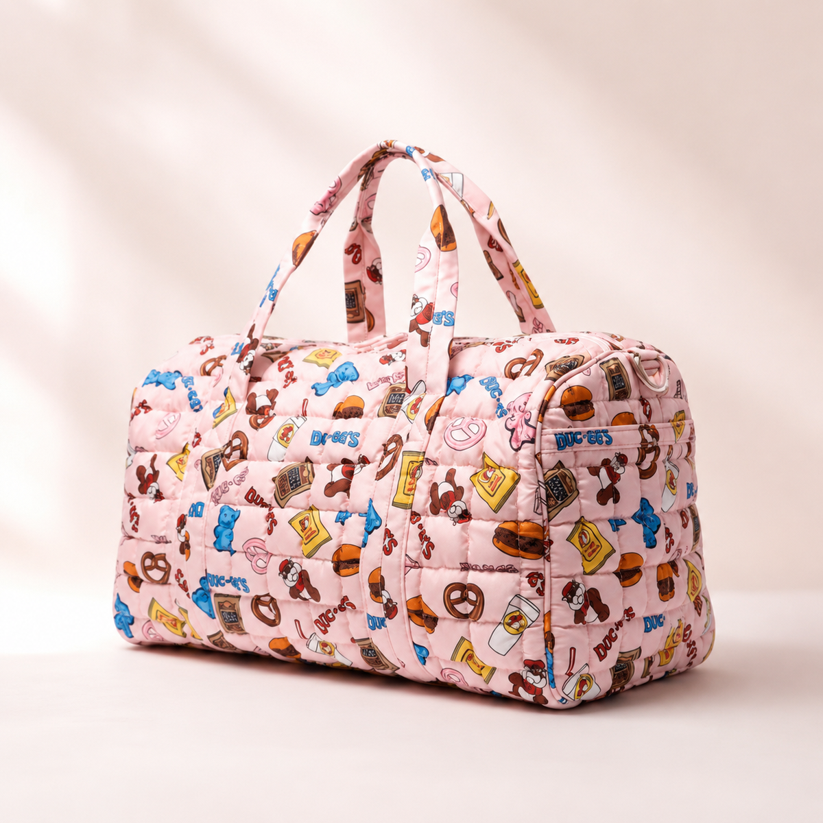 Buc-ee's Puffy Pink Duffle Bag