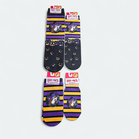 Buc-ee's Stripped Halloween Socks Buc-ee's