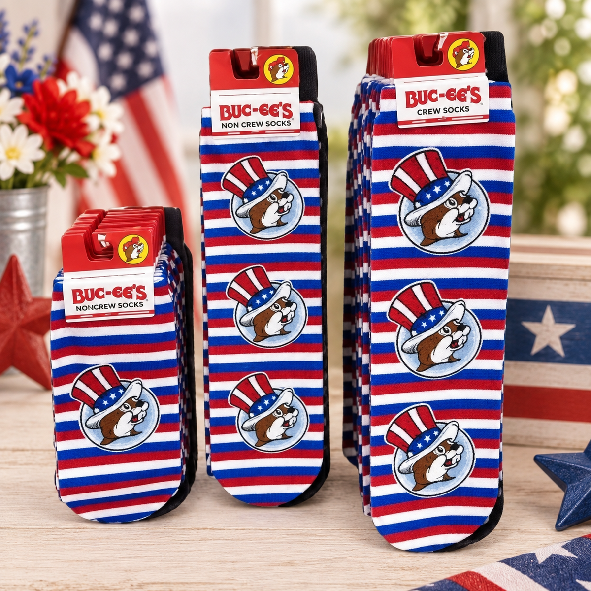 Chaussettes Fête de l'Indépendance Buc-ee's