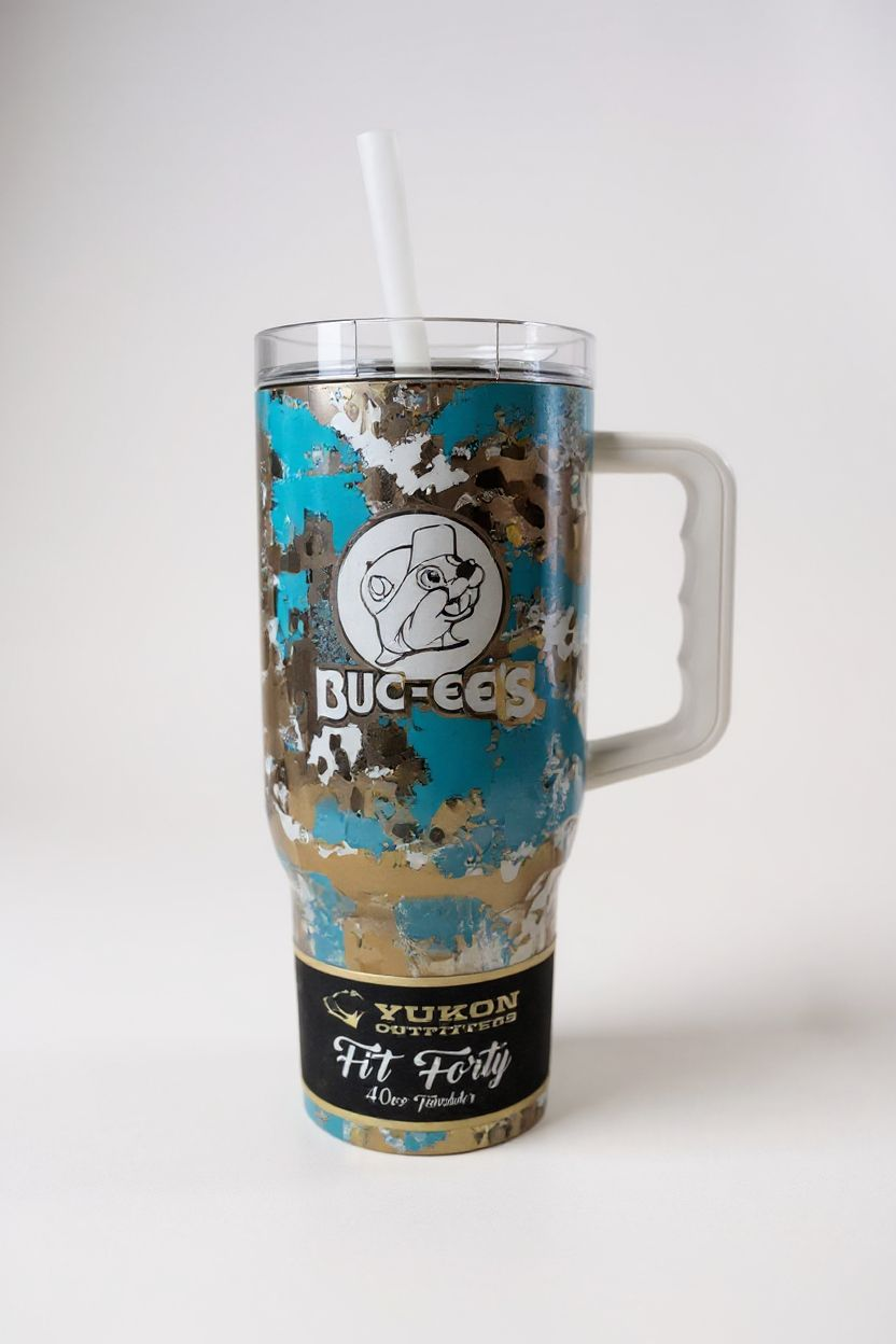 Buc-ee's Gold & Teal Tumbler by Yukon Outfitters