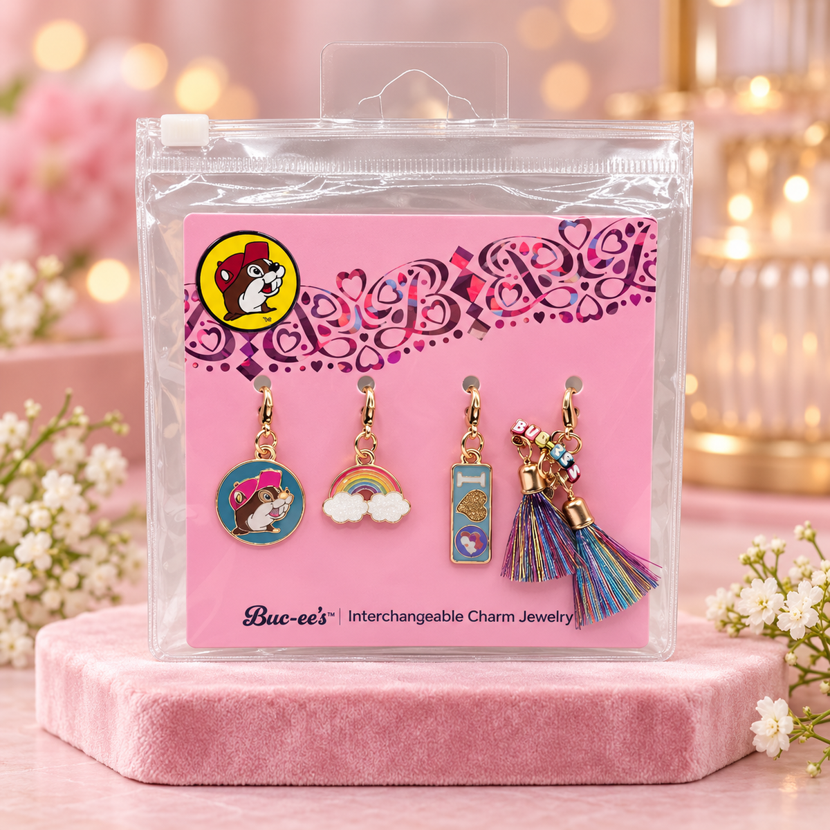 Buc-ee's Interchangeable Charm Set - I Love Buc-ee's & Rainbows