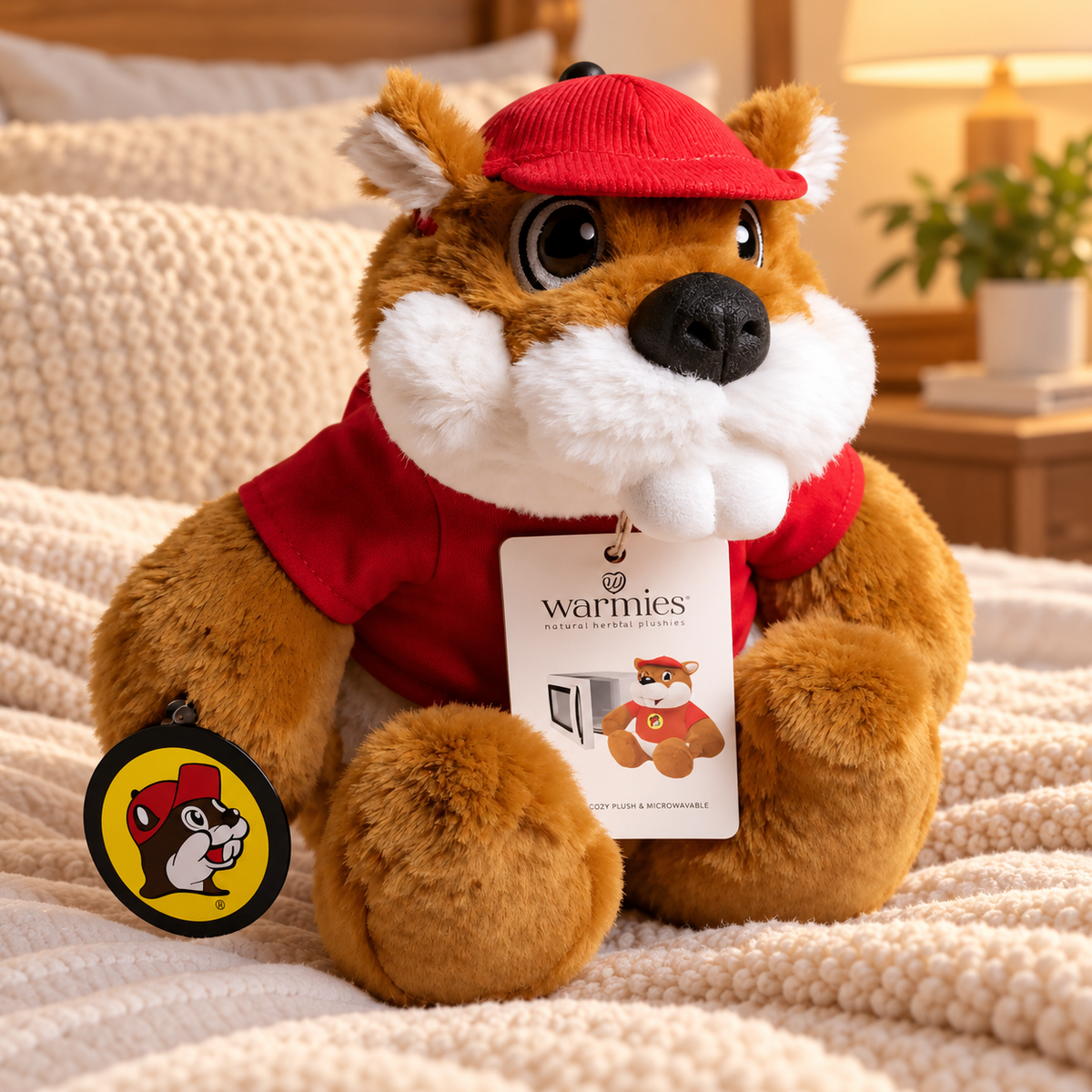 Peluche chauffante Buc-ee's