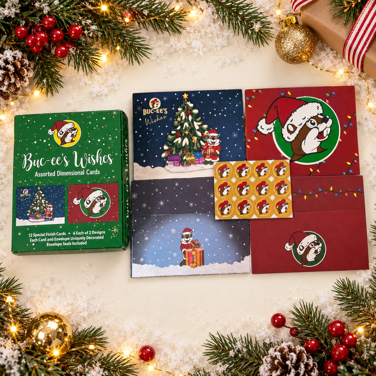 Carte de Noël Buc-ee's Wishes - 12 unités