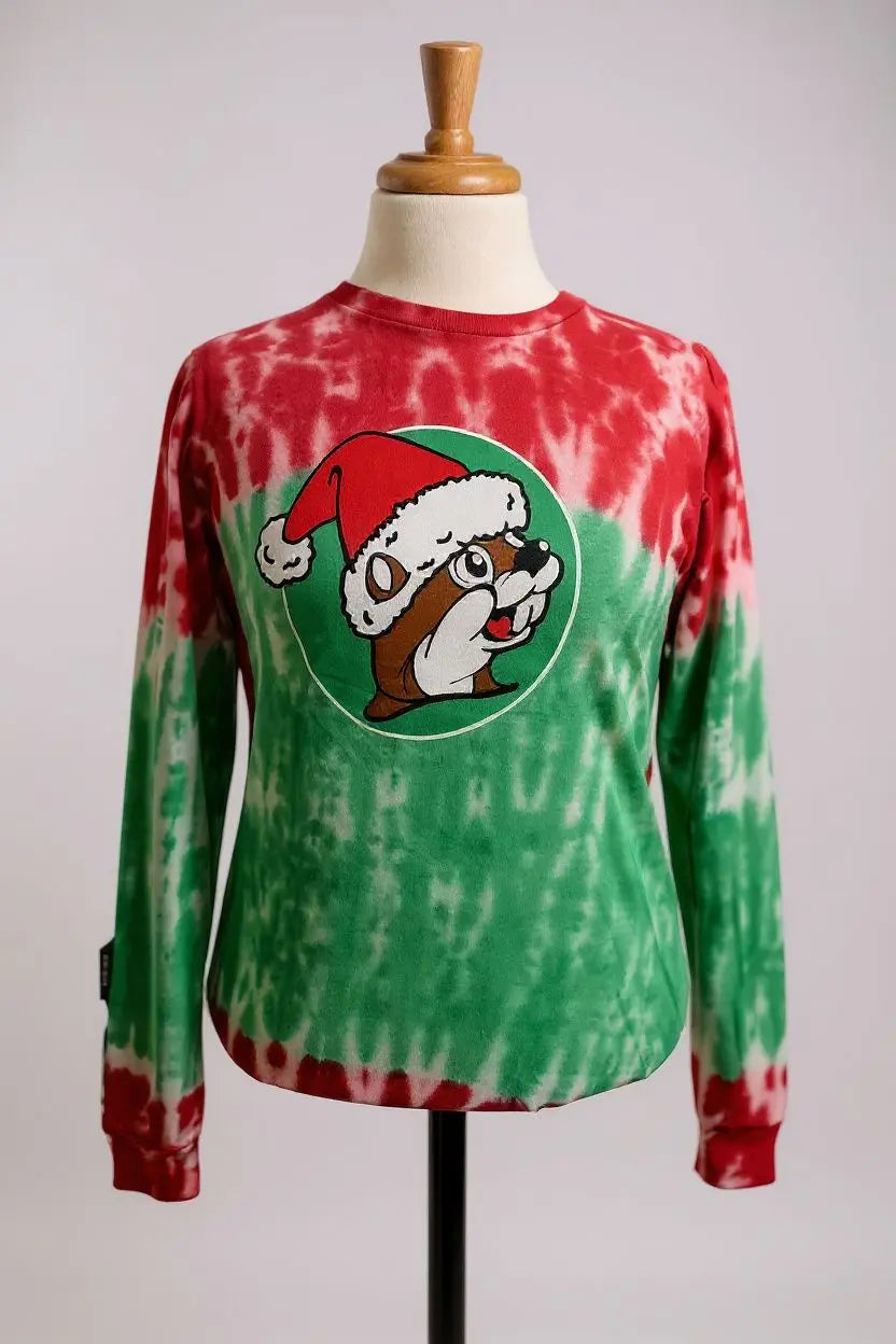Buc-ee's Christmas Long Sleeve Tie Dye Shirt Buc-ee's