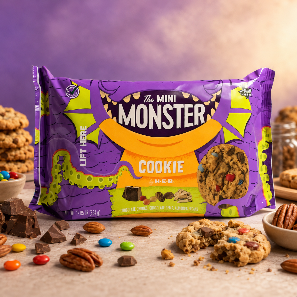 H-E-B Mini Monster Cookies, 12.85oz