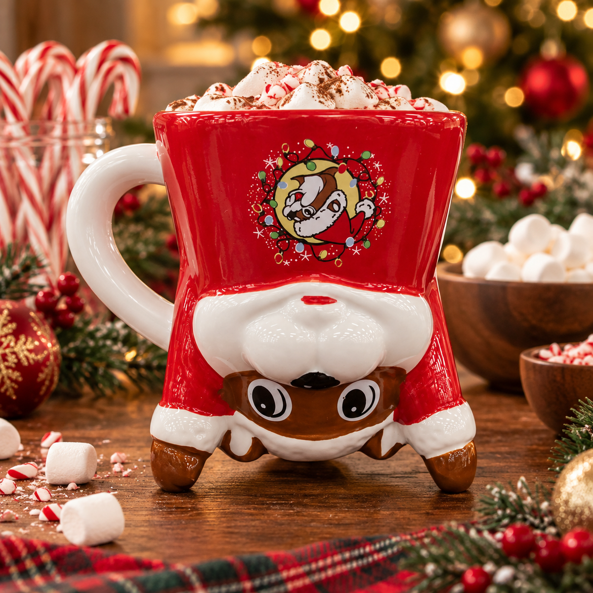 Buc-ee's Upside Down Christmas Mug