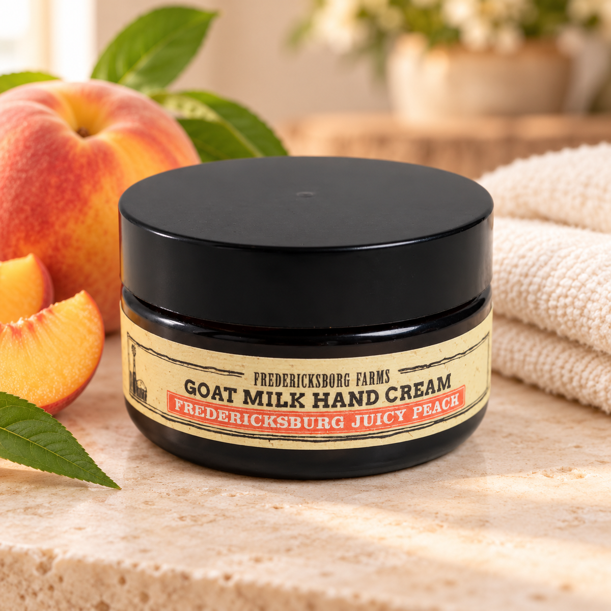 Fredericksburg Farms - Crème Mains Lait de Chèvre Pêche Juteuse - 57g.