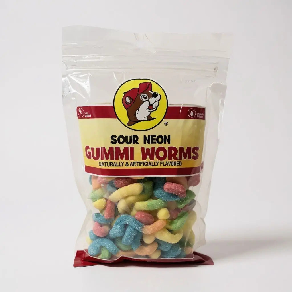 Buc-ee's Sour Neon Gummi Worms Buc-ee's