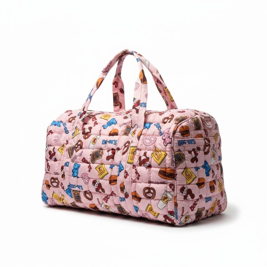 Buc-ee's Puffy Pink Duffle Bag
