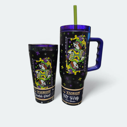 Buc-ee's  Mardi Gras Tumblers - Texan Temptations