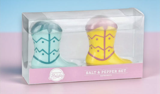 H-E-B Destination Holiday Easter Cowboy Boots Salt & Pepper Set