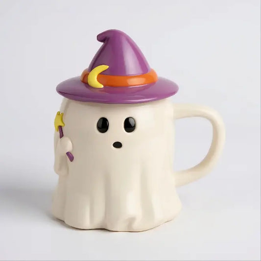 H-E-B Ghost Witch with Lid Mug H-E-B