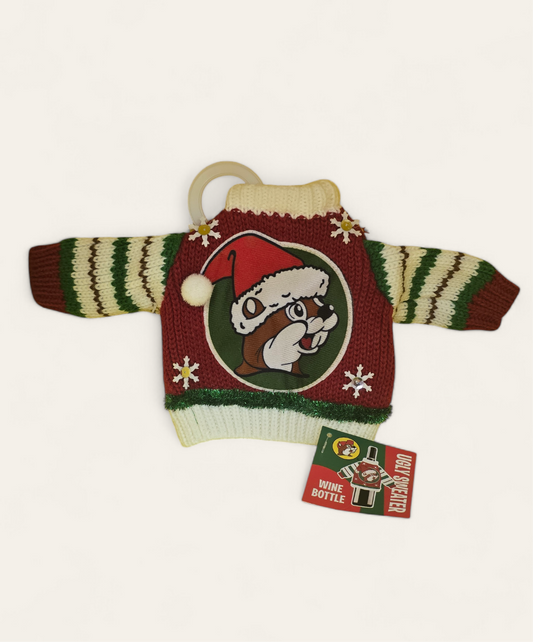 Buc-ee's Ugly Sweater - Wine Bottle Cover