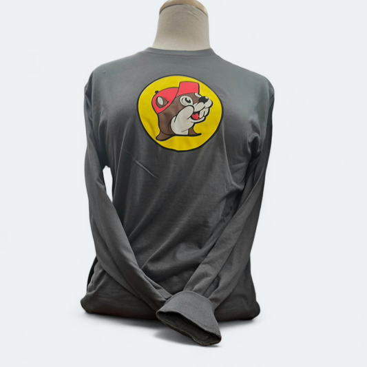 Buc-ee's Gray Long Sleeve Logo T-Shirt