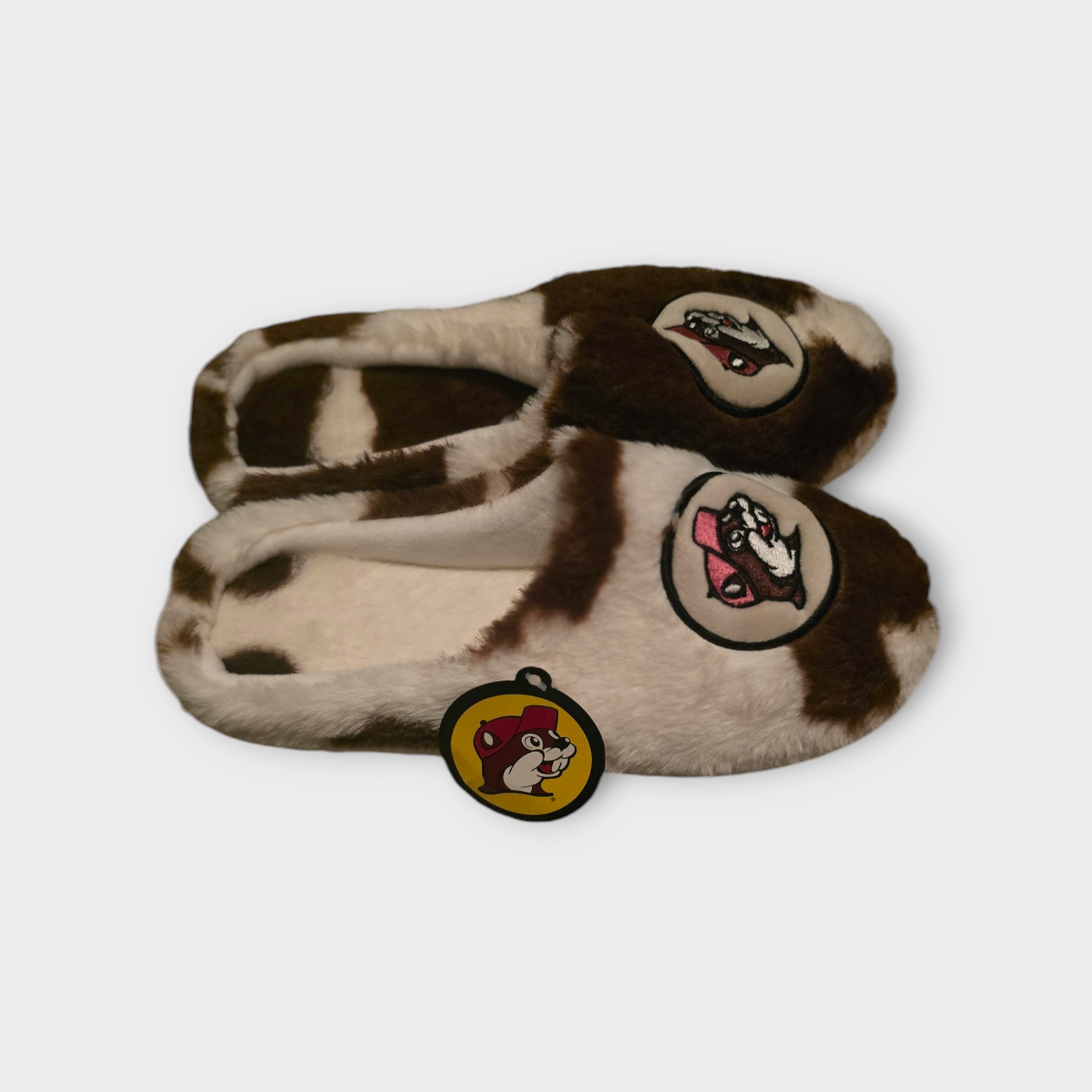 Buc-ee's Cow Print Slippers