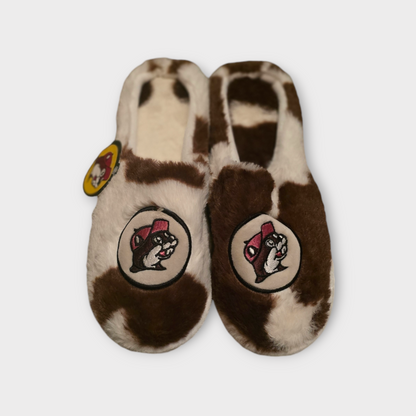 Buc-ee's Cow Print Slippers