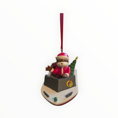 Buc-ee Boating Around Christmas Ornament