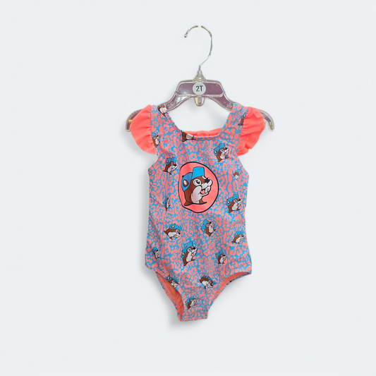 Buc-ee's Neon Print One Piece Swimsuit - Kids