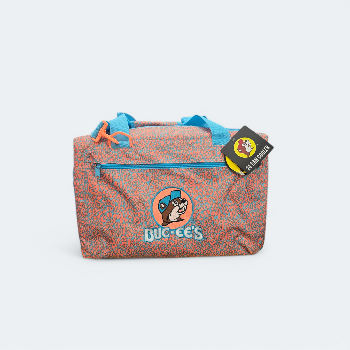 Buc-ee's Teal Cheetah Print 24 Can Cooler Bag