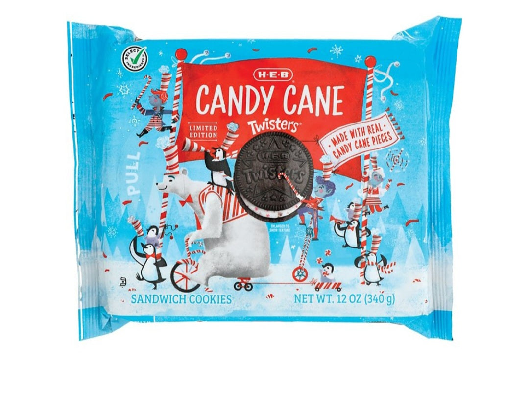 H-E-B Twister Cookies - Candy Cane