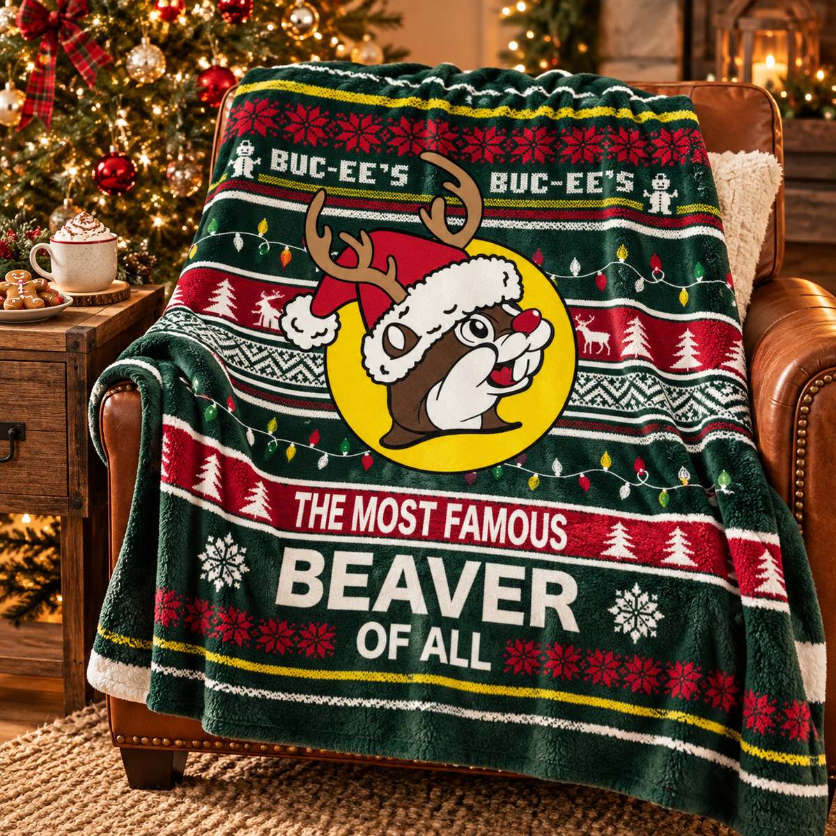 Buc-ee's "The Most Famous Beaver" Throw Blanket