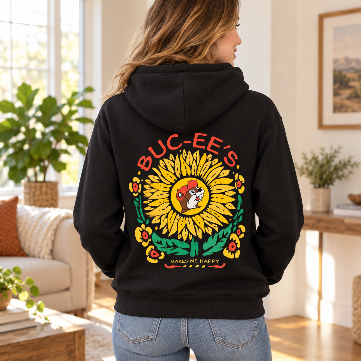 Buc-ee's Makes Me Happy Sunflower Hoodie