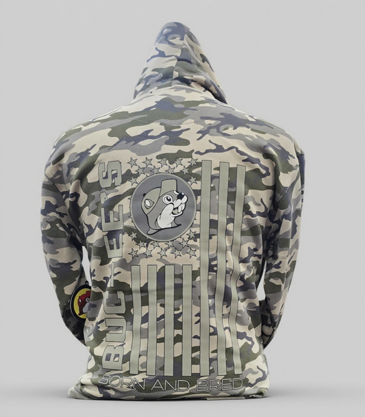 Buc-ee's Camo Flag Hoodie