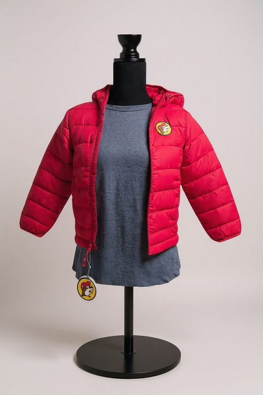 Buc-ee's Kids Red Puffer Jacket