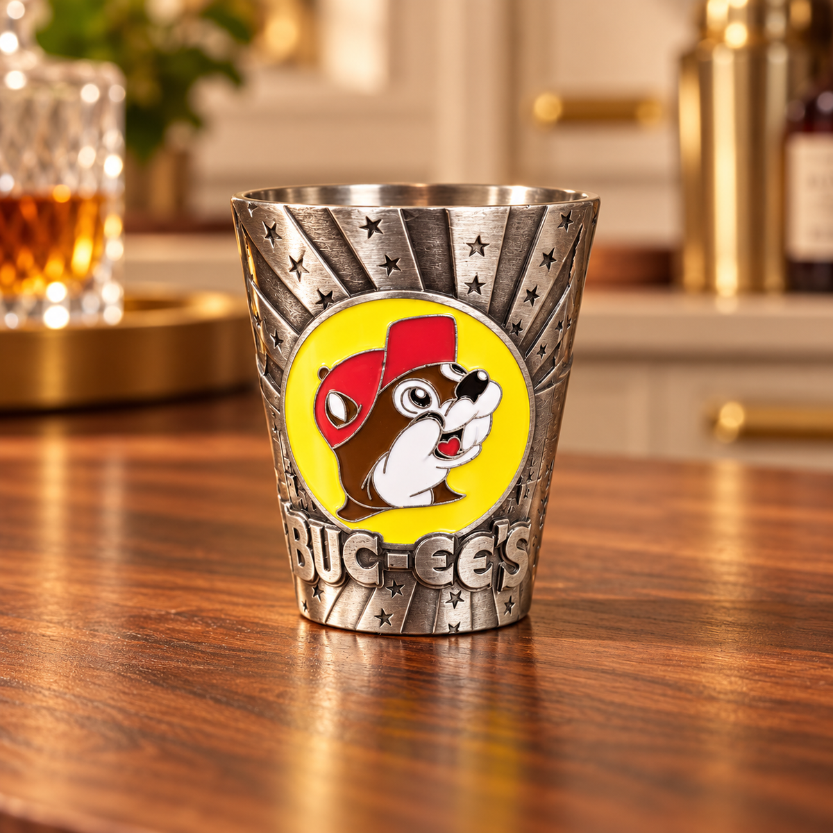Buc-ee's Metal Logo Glass