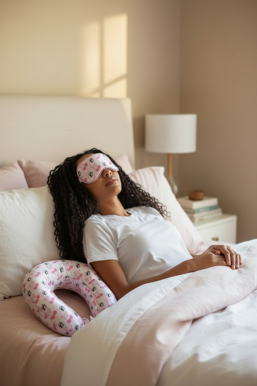Buc-ee's Cherry Satin Mask & Neck Pillow Set