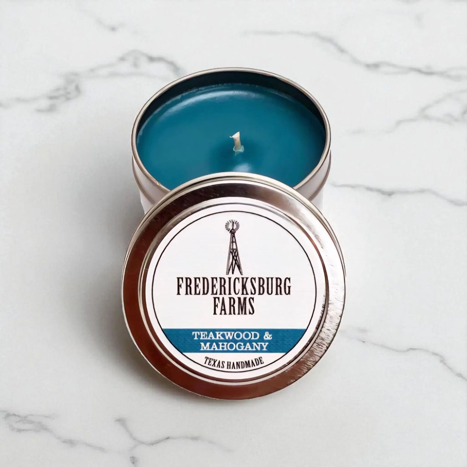 Fredricksburg Farms - Teakwood & Mahogany Candle Travel Tin Buc-ee's