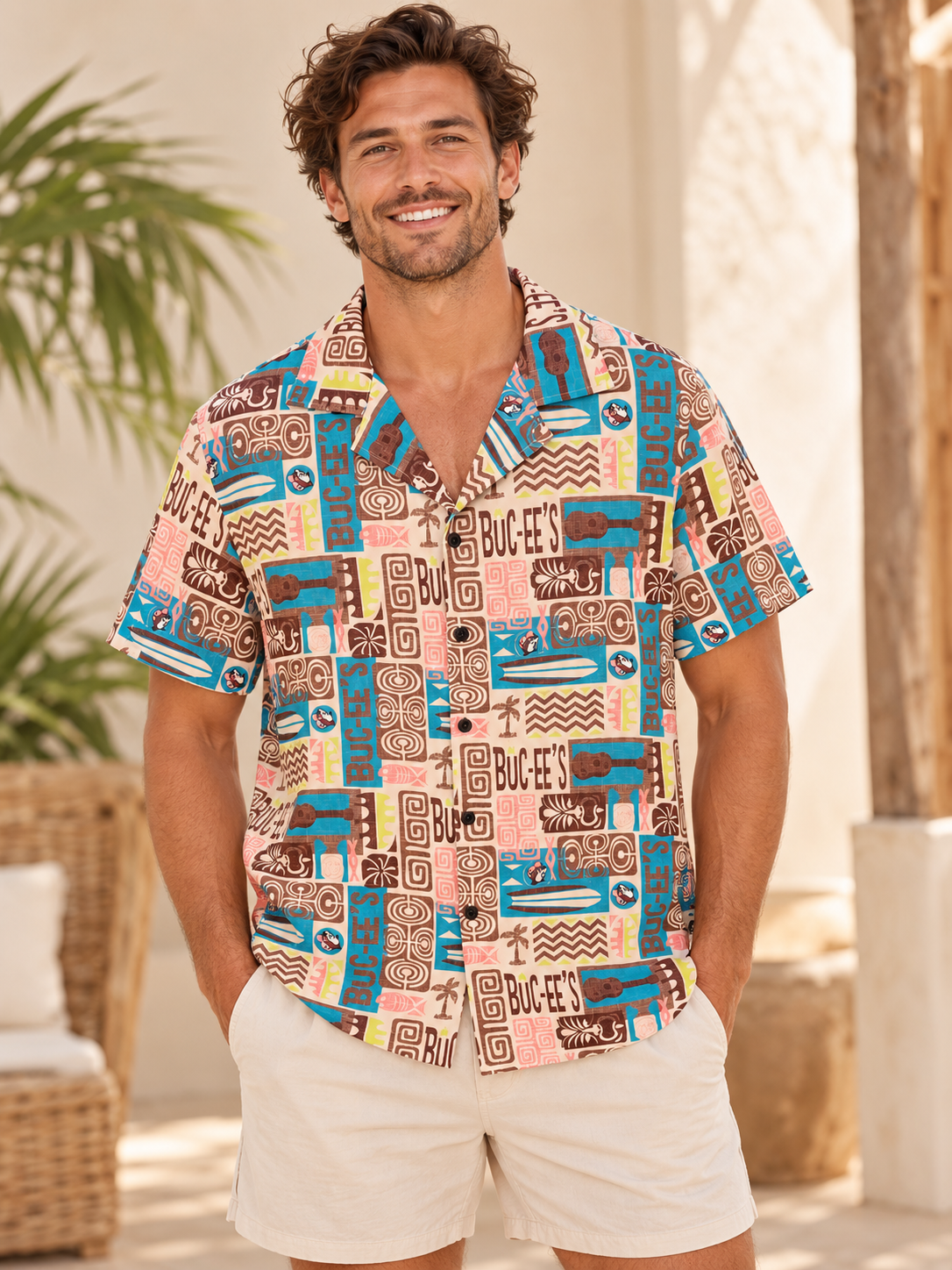 Buc-ee's Tiki Camper Button Down