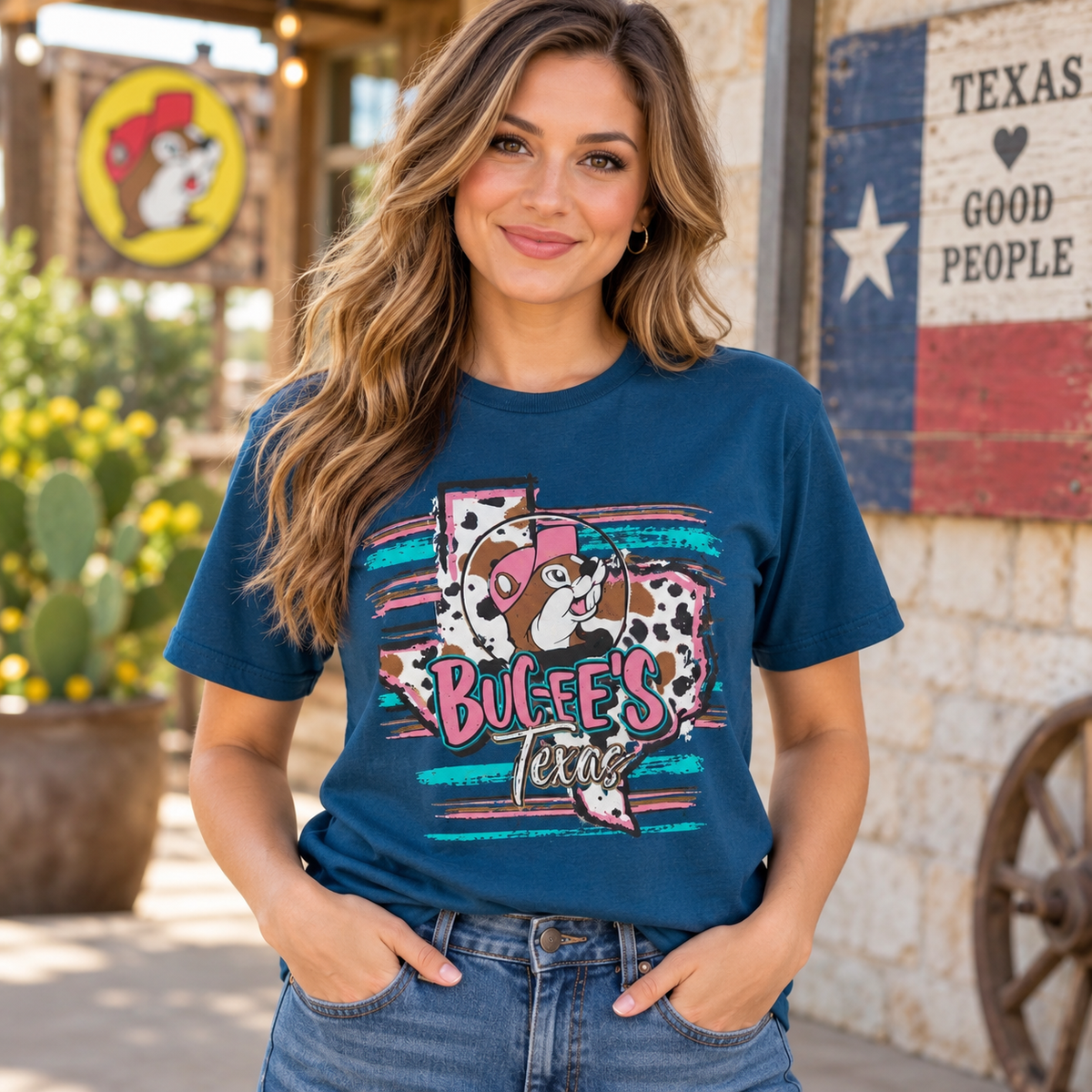 T-shirt Buc-ee's Texas avec motif vache