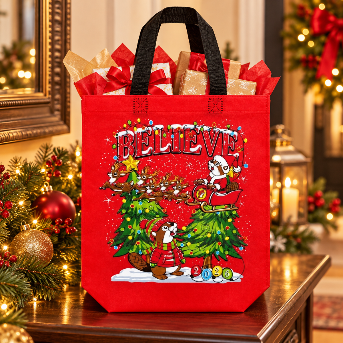 Buc-ee's "Believe" Reusable Christmas Bag