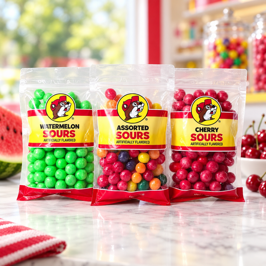 Cerises acidulées de Buc-ee's