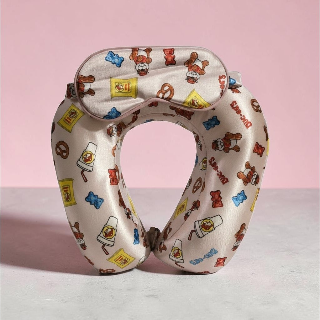 Buc-ee's Satin Memory Foam Pillow & Eye Mask